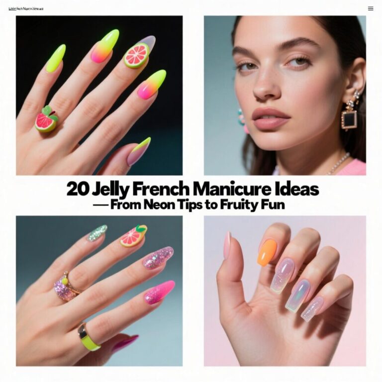 20 Jelly French Manicure Nails — From Neon Tips to Fruity Fun