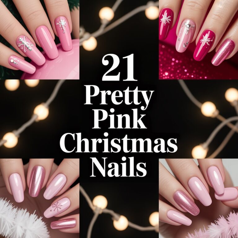 21 Pretty Pink Christmas Nails to Sparkle All Season