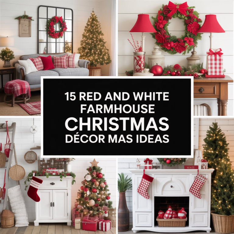 15 Red and White Farmhouse Christmas Décor Ideas