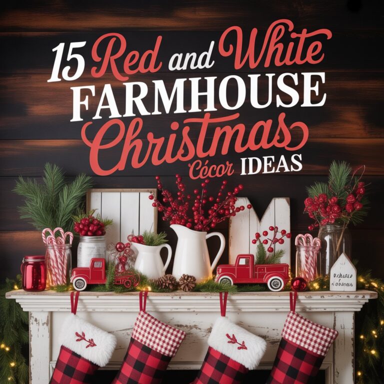 Red and White Farmhouse Christmas Décor Ideas